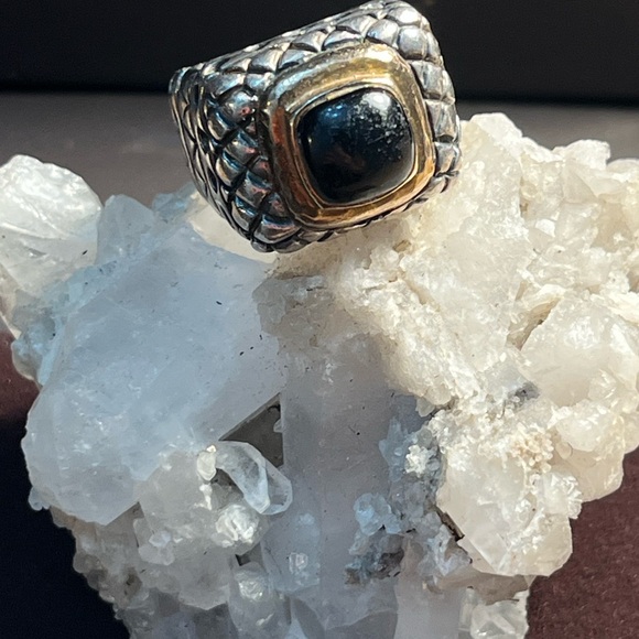 Authentic Dian Malouf Sterling Silver BlackOnyx Ring 💍